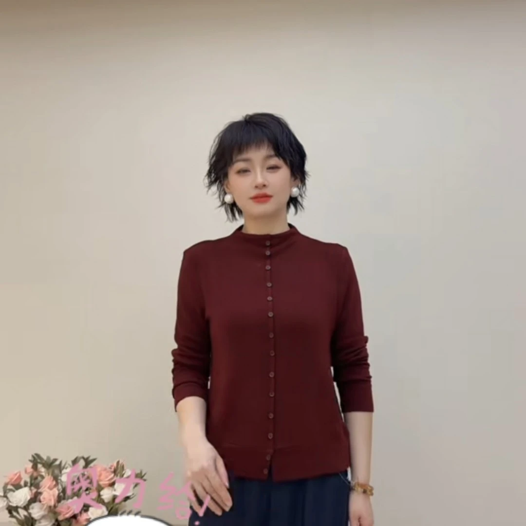 长袖针织秋冬春季纯色半高领可外穿可搭底