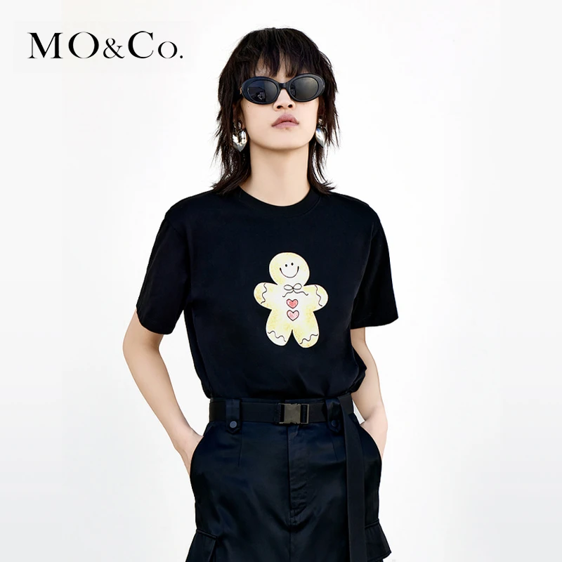 MOCO春季趣味姜饼人印花棉质T恤棉质MBC1TEET25