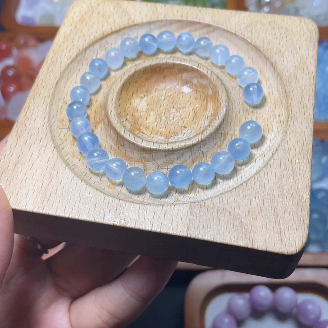 &***，手链未镶嵌水晶海蓝宝7+mm