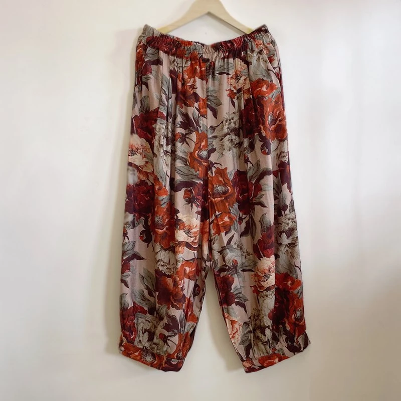 年轻中年妈妈装夏季大码宽松遮肉潮流灯笼休闲裤2025新款YX105591