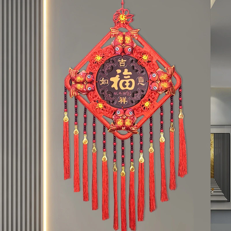 【2025年新款特大号中国结】新年喜庆挂饰装饰挂件太阳花桃木过年货