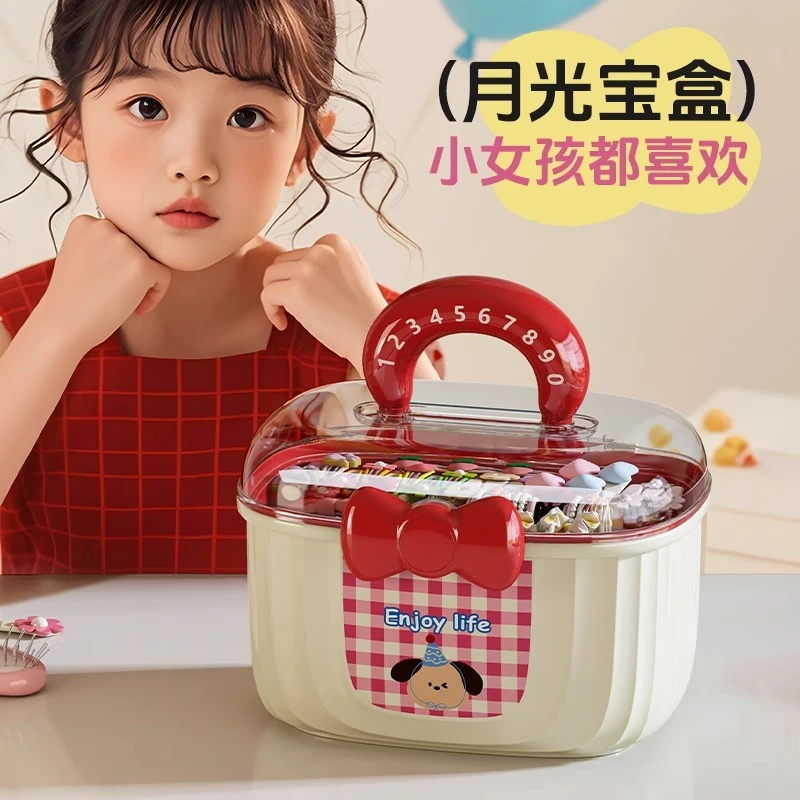 儿童发饰收纳盒大容量小女孩发夹发箍可爱饰品盒发卡抓夹收纳盒