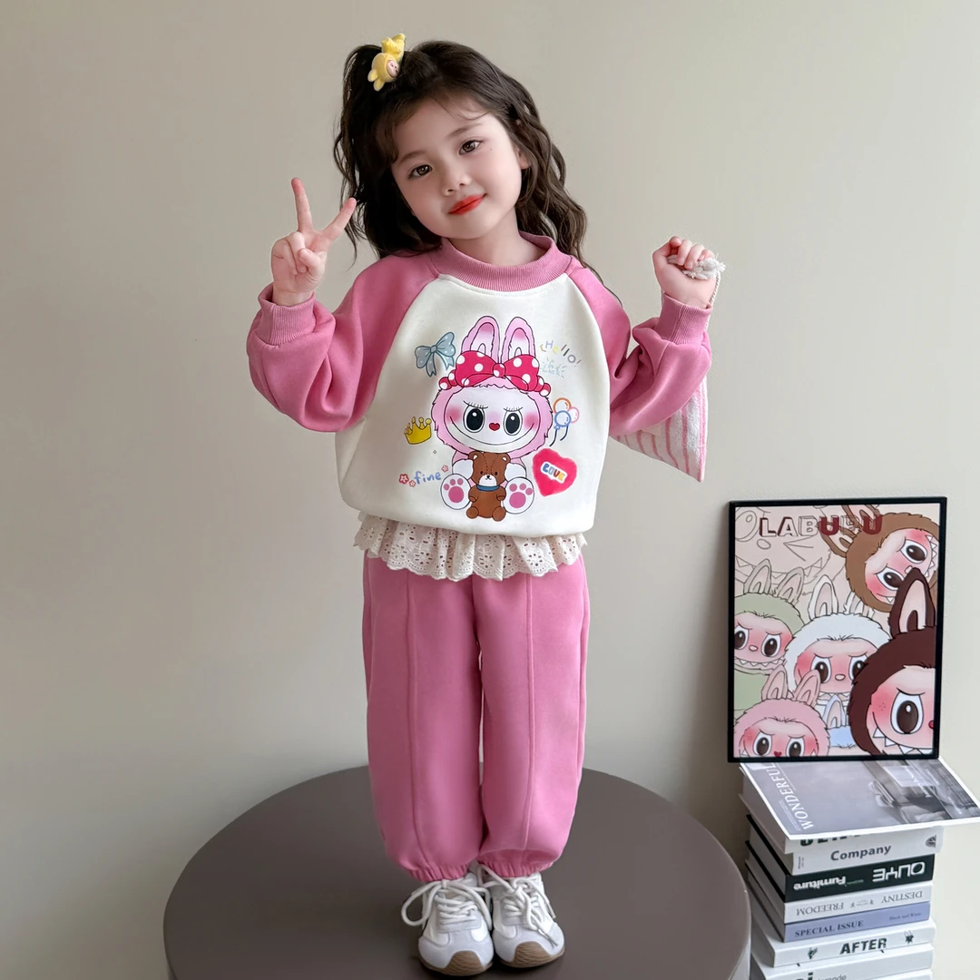 女童秋装套装2025新款4-6岁幼儿园潮款小童女宝春秋季洋气两件套