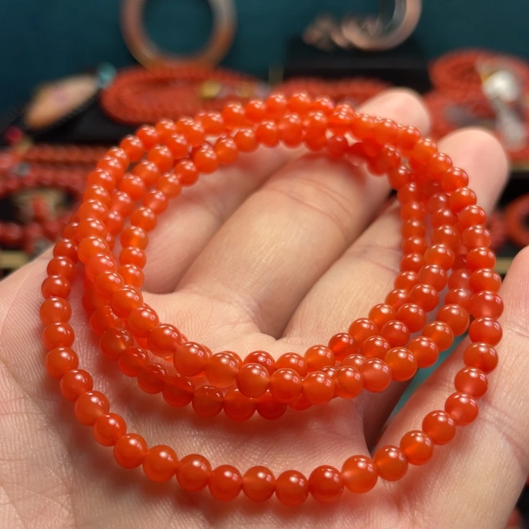 南红玛瑙未镶嵌串4mm