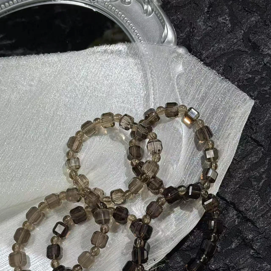ZB天然茶晶水晶素串手链—多样性发其一