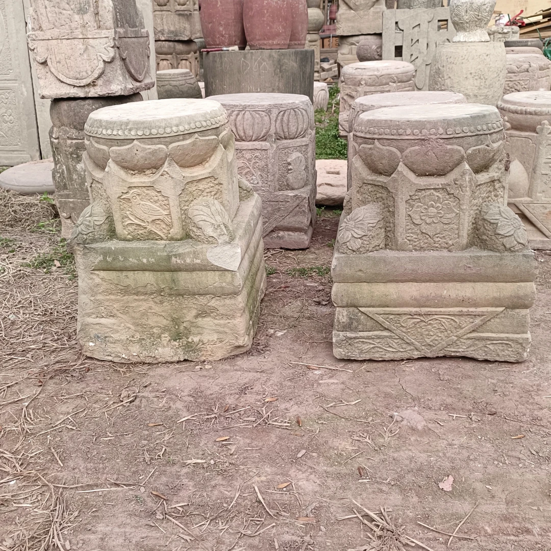 庭院摆件石雕落地花盆底座花架46高一对