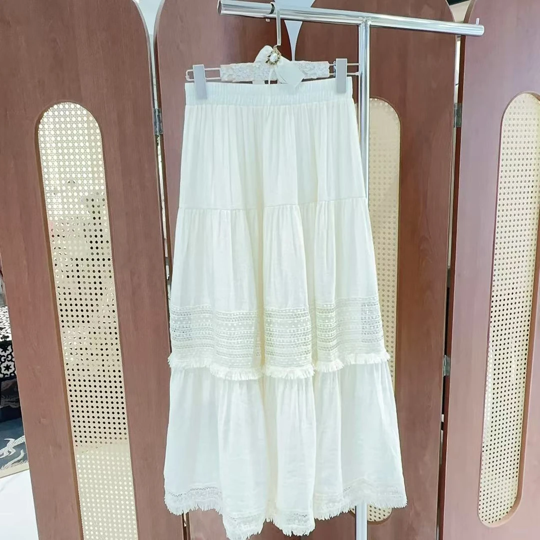 闺蜜精品022530【和光星野】镂空拼接半裙