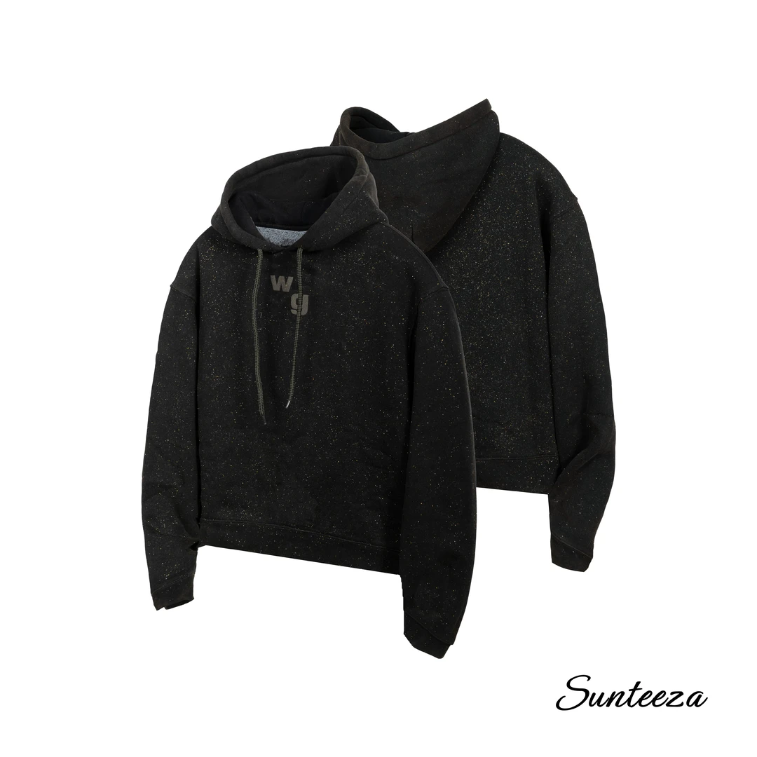 24FW银河闪粉爆闪宽松男女款合身休闲圆领连帽卫衣