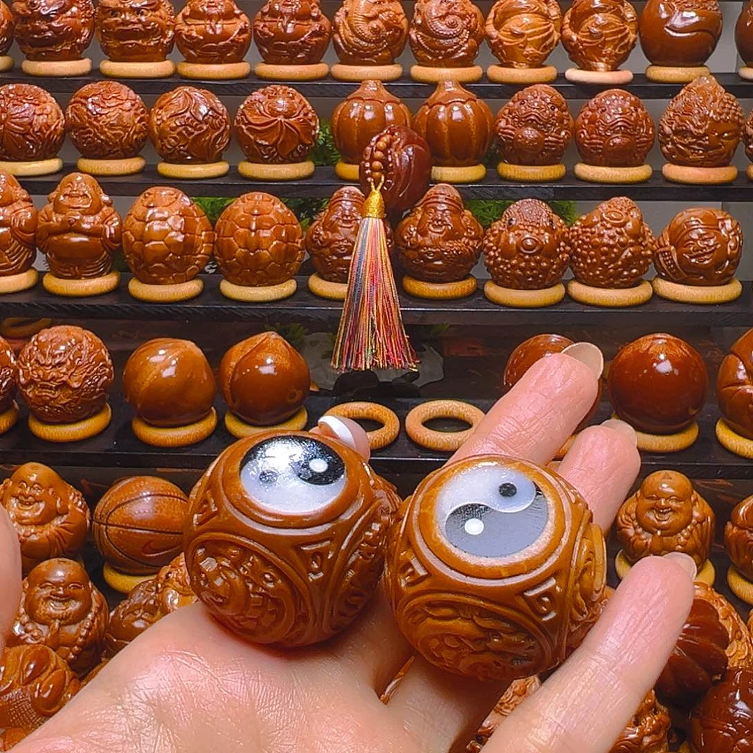 淡***然橄榄核手串/手链四象八卦一对