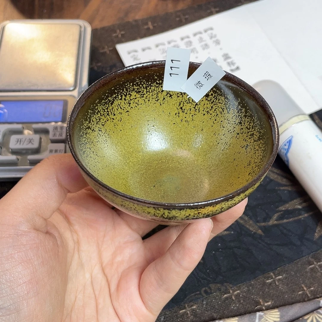 茶盏111福临号建盏柴烧薄胎微瑕