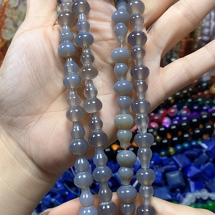 未镶嵌玛瑙/玉髓珠宝半成品玛瑙葫芦卡10*18mm