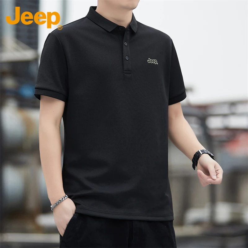Jeep吉普男士短袖t恤夏季新款潮流百搭商务休闲透气宽松polo衫男