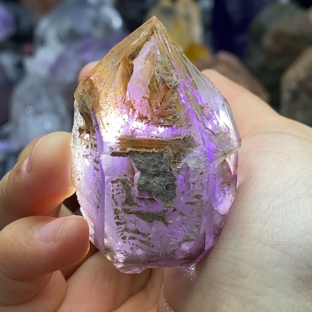 水晶未镶嵌摆件纳米紫骸骨