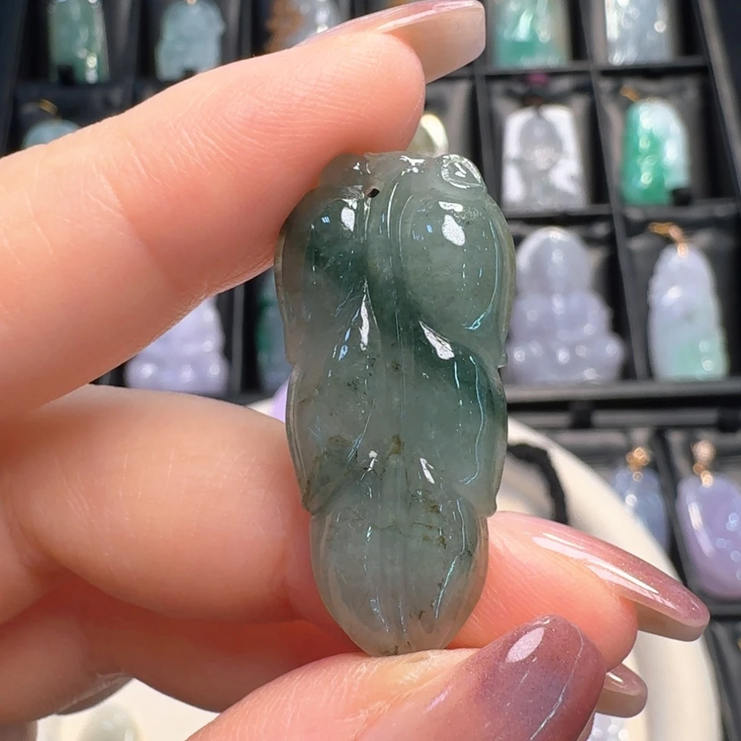 翡翠未镶嵌吊坠(不含链)叶子