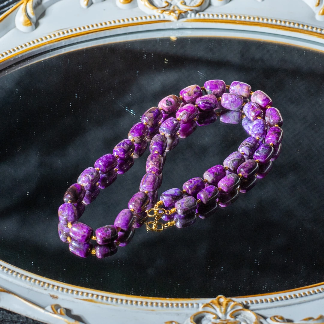 世间臻宝-浅予|18K金桃红舒俱来大桶珠45CM项链/多样性/P7577/7