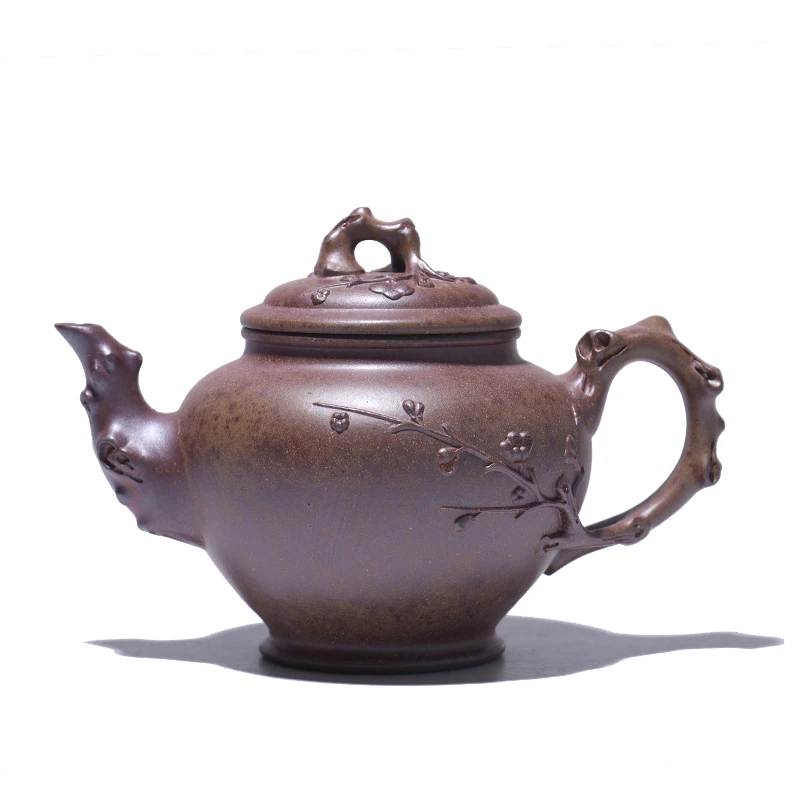 大吉羊柴烧 宜兴紫砂壶手工制茶壶 本山绿泥梅香报春240ml李孟华