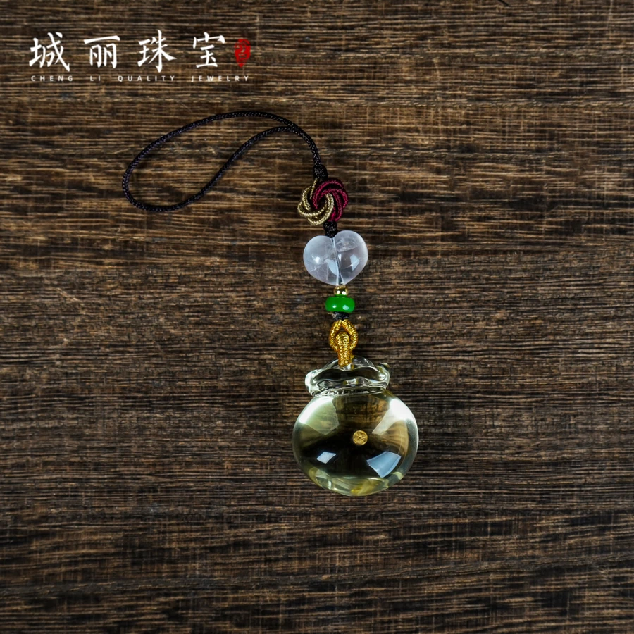 喜马拉雅黄水晶九紫钱袋子挂件/个（多样性发货）ZJH-2097-1