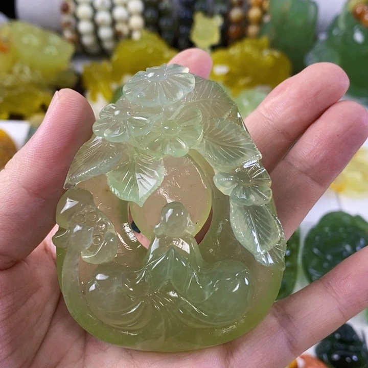 未镶嵌岫玉手把件