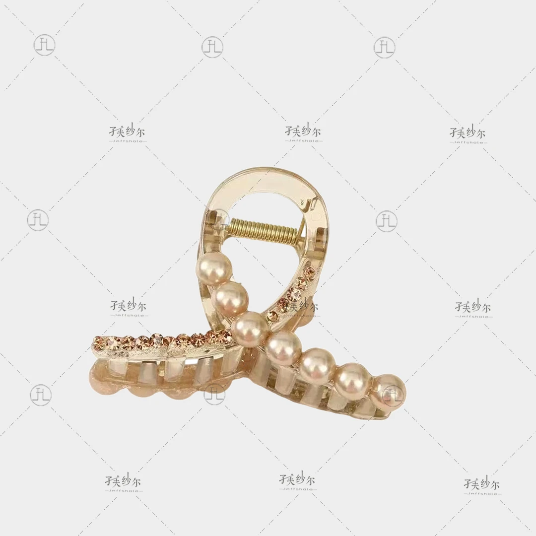 JF 珠珠又字轻奢盘发中号鲨鱼夹