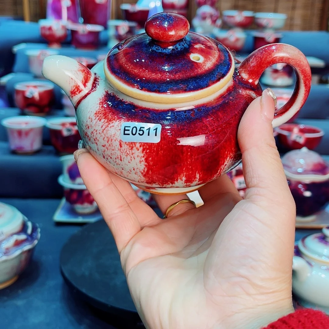 瓷片微瑕钧瓷主人杯摆件工艺品