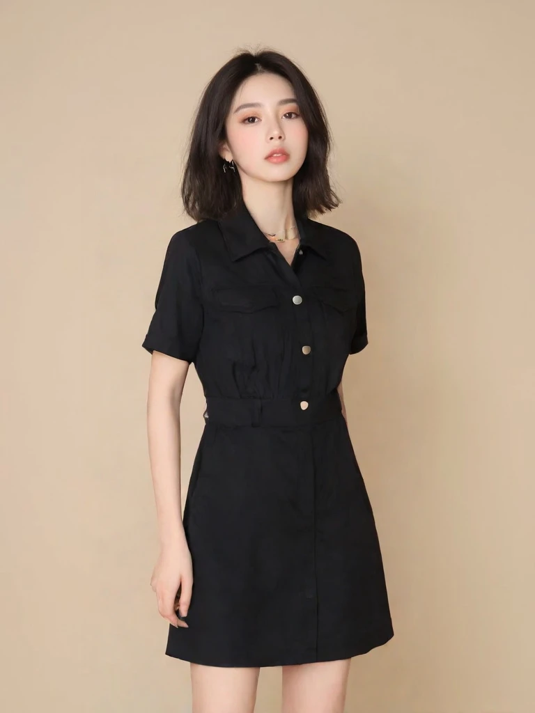 【翻领短袖连衣裙2112】paul frank/大嘴猴