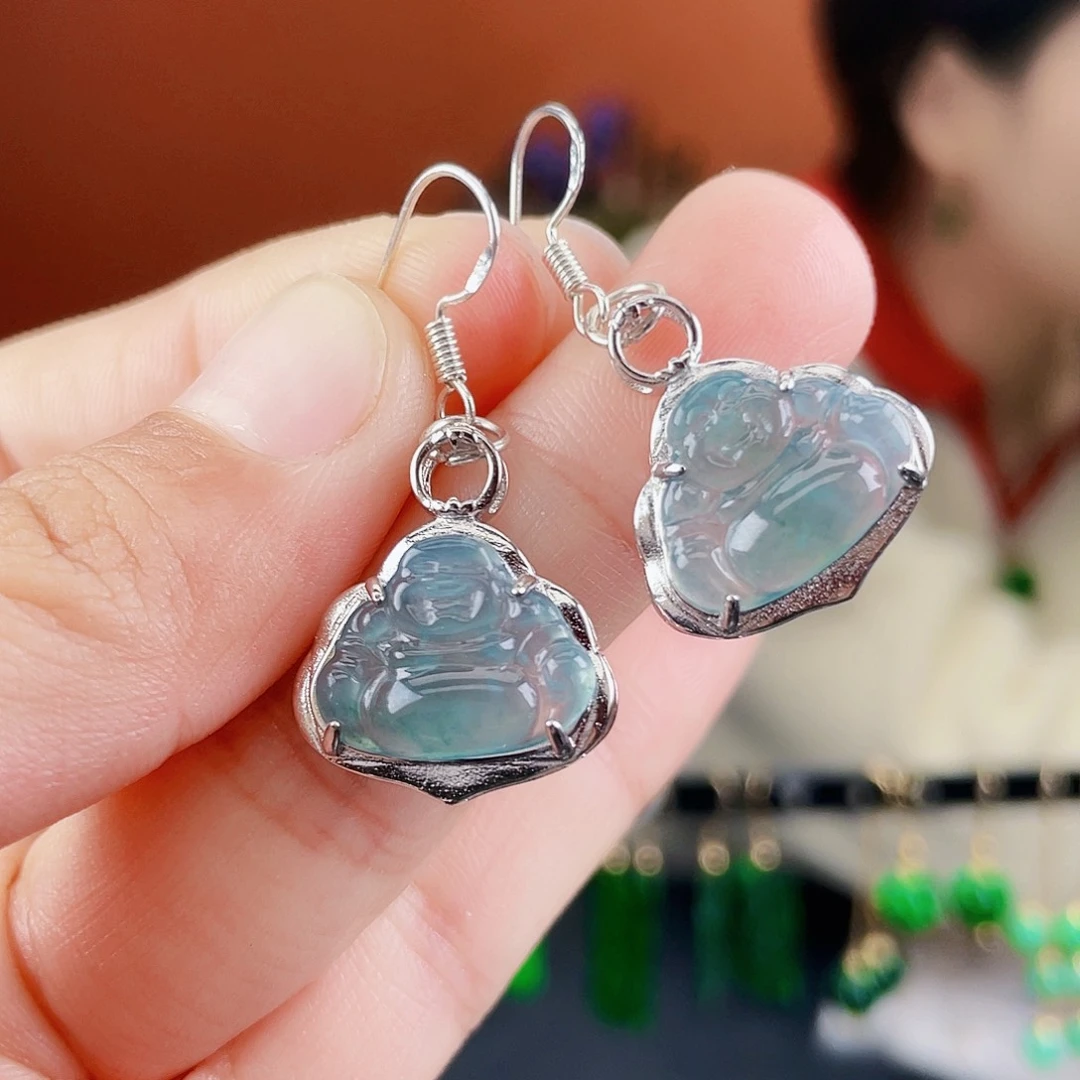 翡翠未镶嵌耳饰饰品