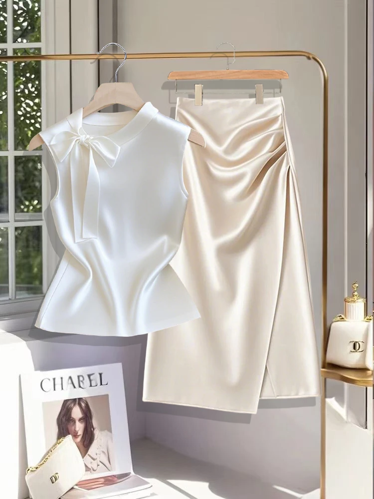 2025新款夏季温柔感套装法式纯欲芭比风百搭时尚上衣千金风半身裙