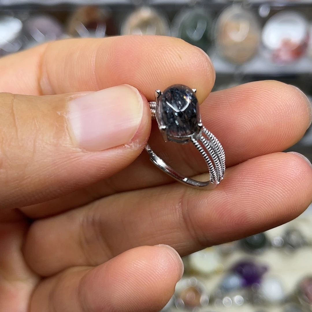 【闪购商品】银S925镶嵌珠宝半成品水晶戒指