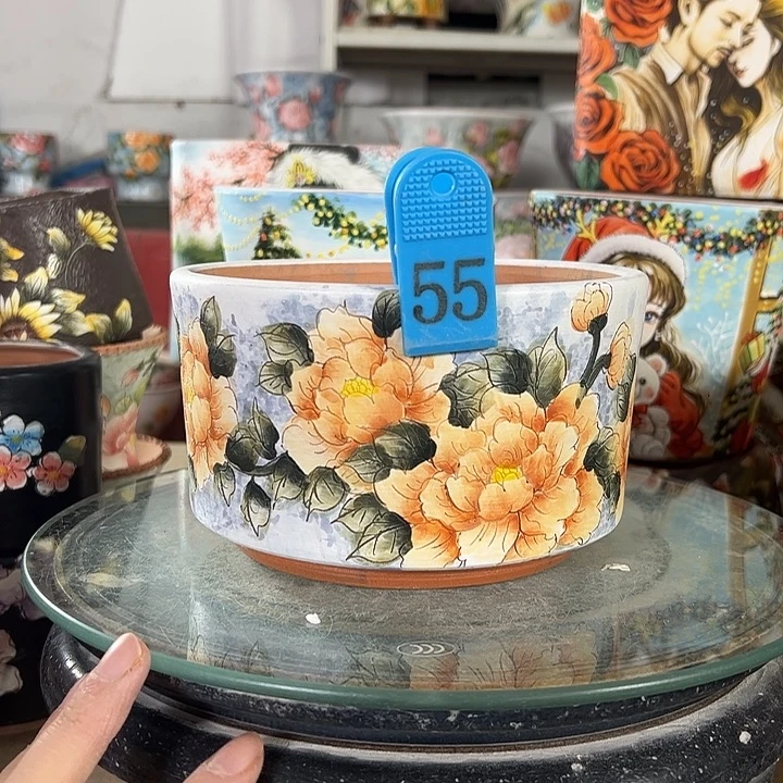 景德镇手绘花盆性价比超高的直播间