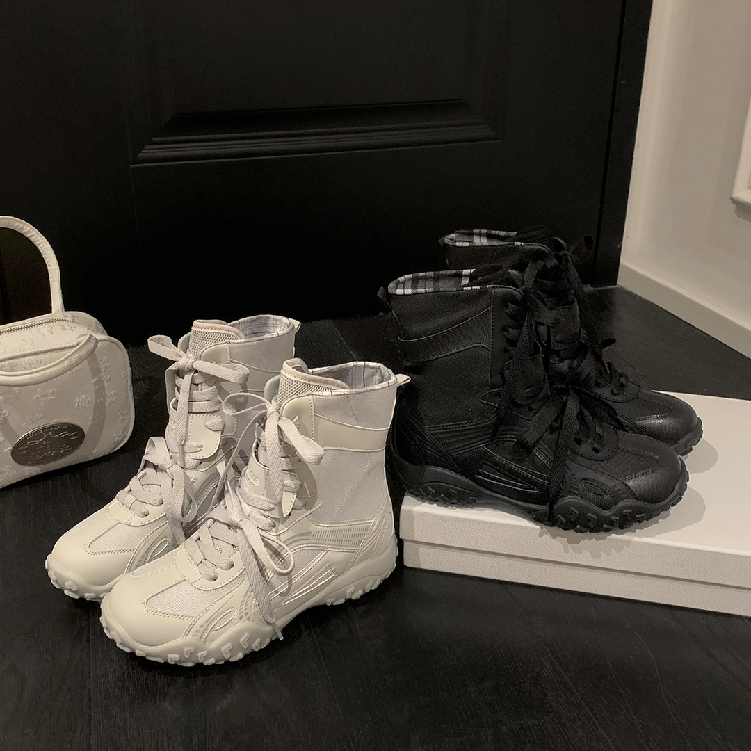 「稳叔」安妮霍尔【增高5.5cm】夏季增高高帮透气运动时尚女