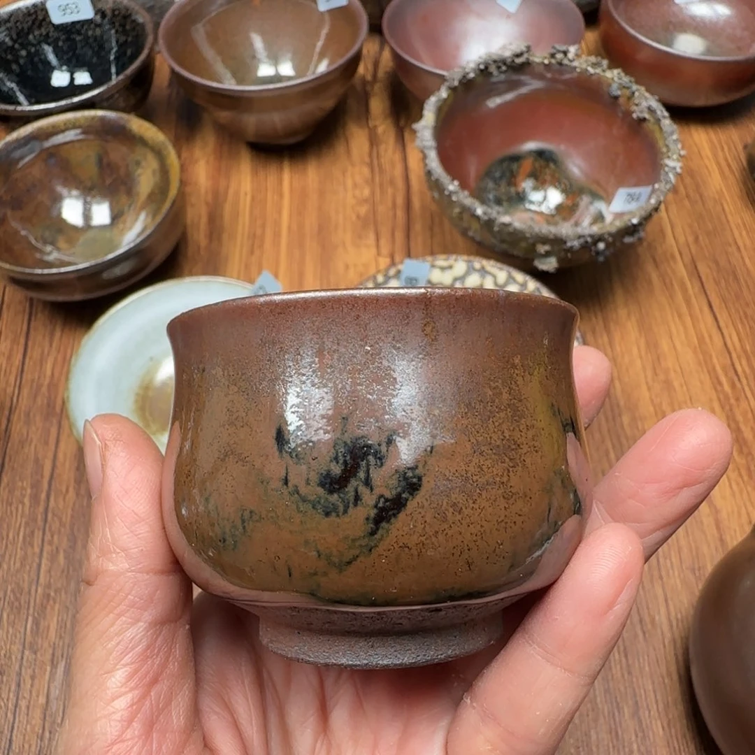 柴烧建盏茶盏茶杯195