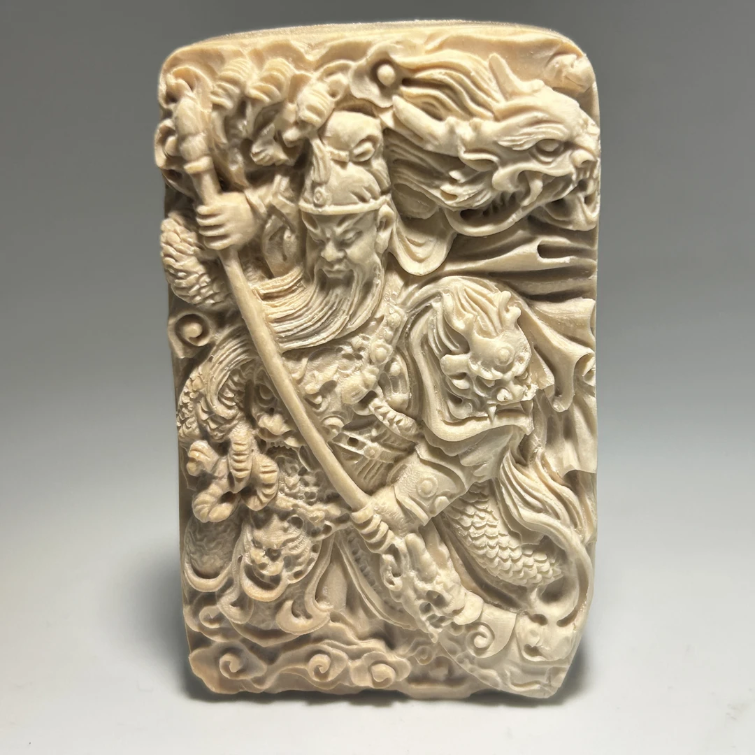 猛犸牙雕关二爷吊坠牌63*39*16mm假一罚四X1423