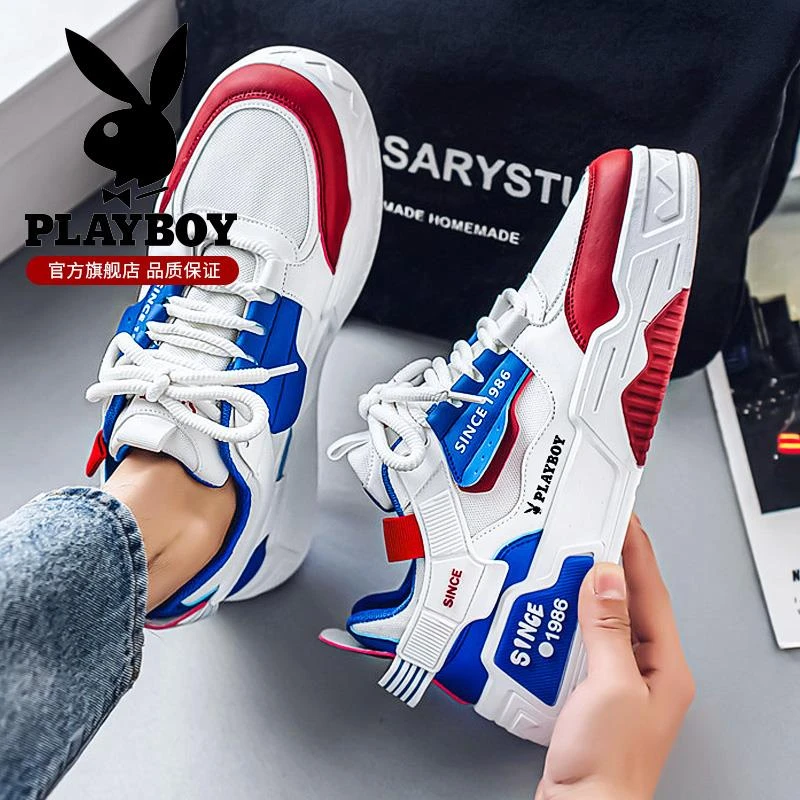 花花公子男士透气运动鞋2025新款爆款冬季高级感透气网面男士老爹