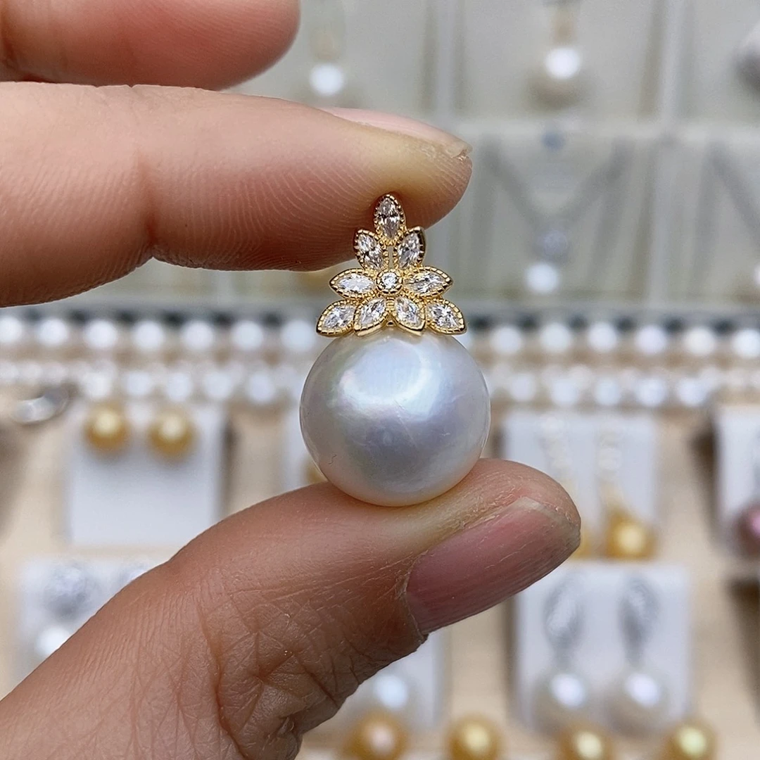 淡水珍珠颈饰银S925镶嵌