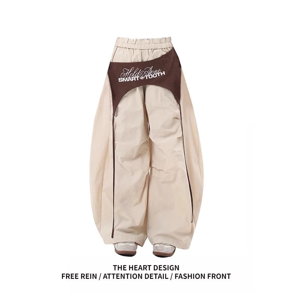 潮牌嘻哈爵士运动长裤男女小众设计绑带五一旅游出街衣服阔腿裤