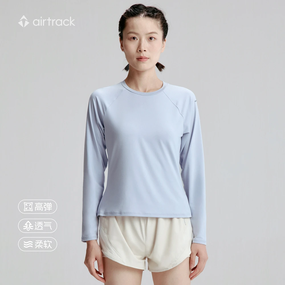 【滔搏联动】airtrack2025女子运动长袖T恤针织TAS250702F01-BLU