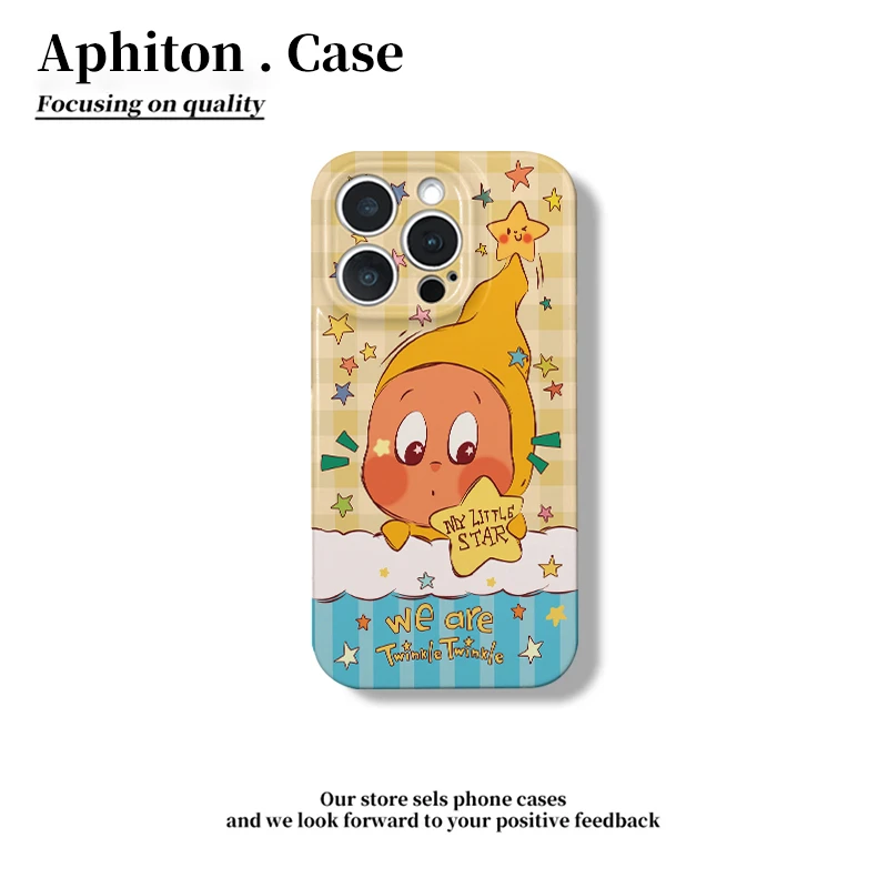 奥菲顿沐浴星星人适用苹果16菲林手机壳华为P70vivoppo小米15硬壳