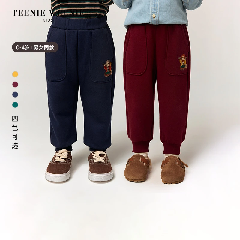 TeenieWeenieBaby小熊童装25秋冬加绒宽松束脚卫裤T0TM258974I