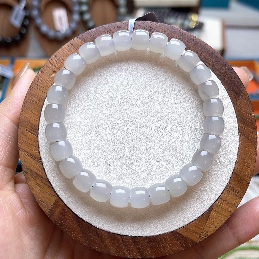 和田玉未镶嵌手串A49卡7*8