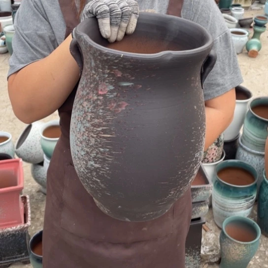 紫砂花盆口22高33正品正品