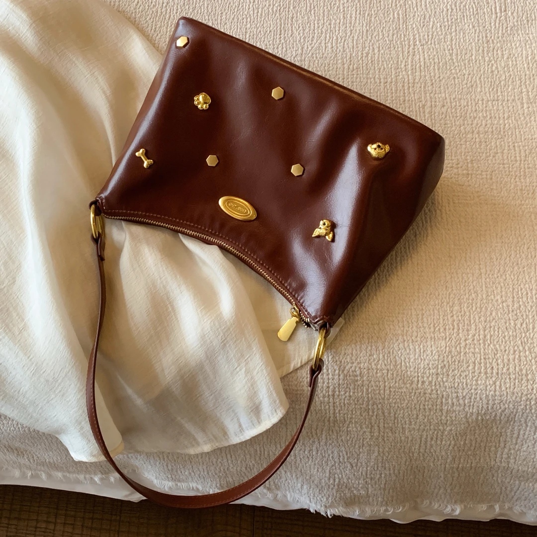 南风Chio2nd 面包小狗晚照斜阳托特包包女可爱徽章单肩斜挎包通勤