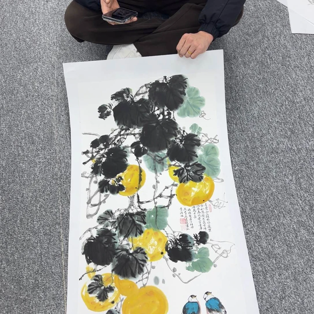 国画纯手工制作的