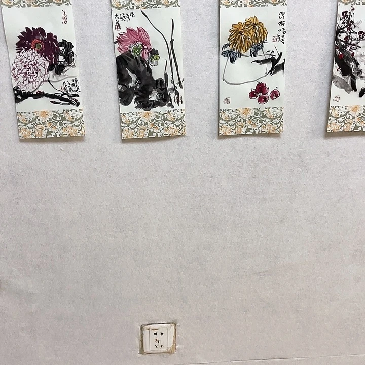 国画国画花鸟四条幅