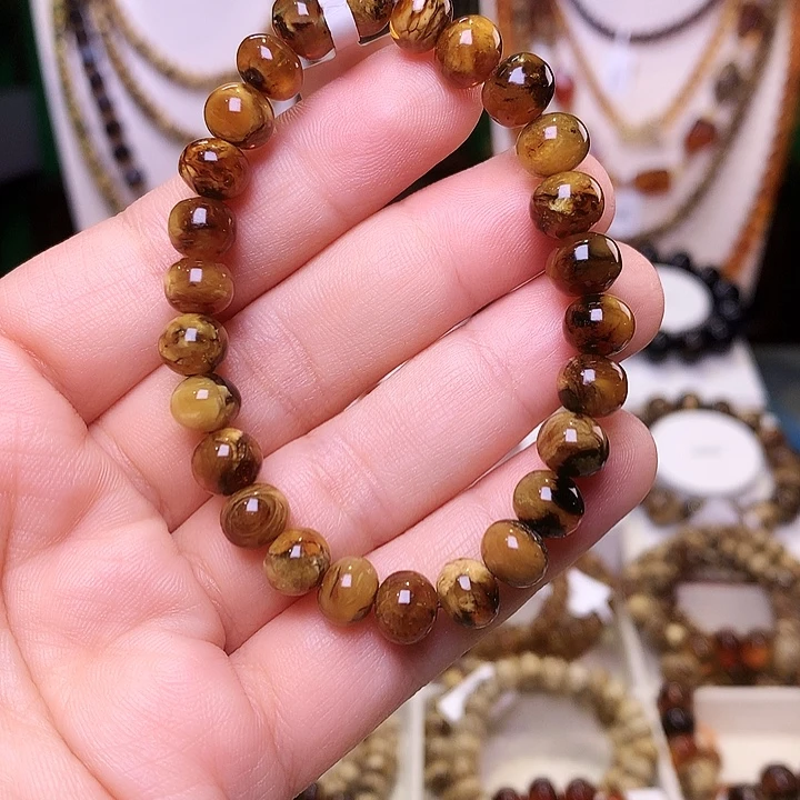 琥珀未镶嵌裸石抚顺琥珀蜜蜡8+306