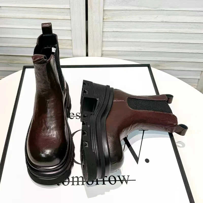 冬新款韩版通勤瘦瘦简约粗跟裸靴短靴9152-01(不加绒)