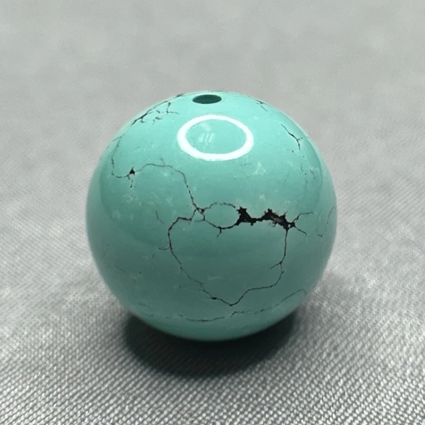 绿松石圆珠，直径15.8mm重5.21克