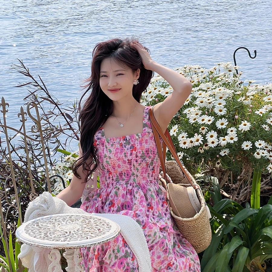 CHICHEN/晨妍 《亿点浪漫》浪漫碎花压褶蛋糕裙