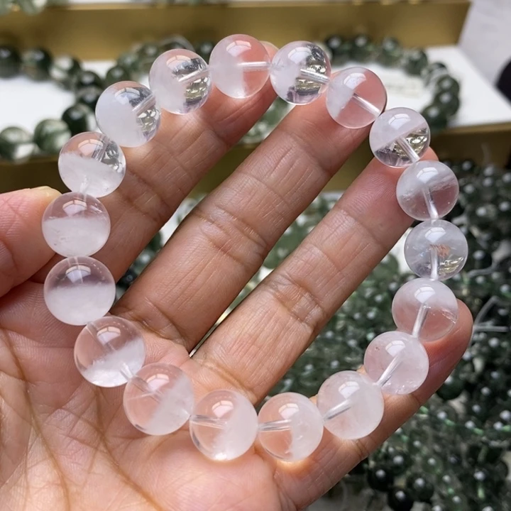 手链水晶未镶嵌天然白兔毛幽灵聚宝盆11+