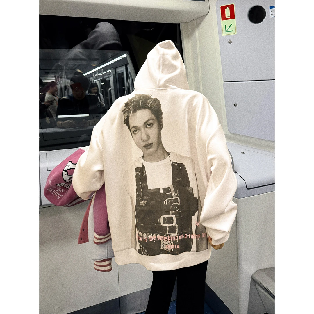 婉君【马丁印花卫衣】390g复合银狐绒加厚原创男团卫衣LWJ25D4T3614