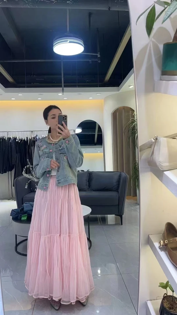 欧洲站设计师款高端纱半裙